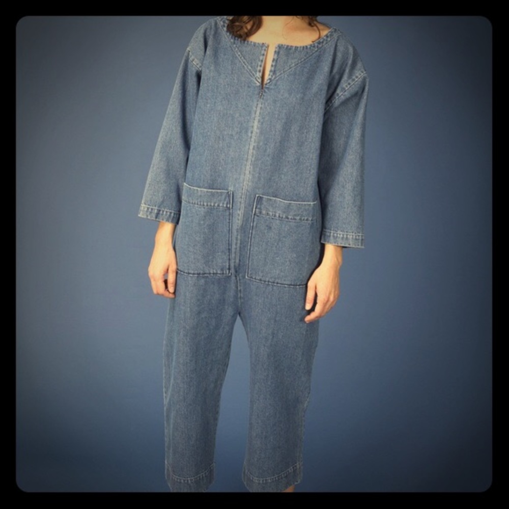 Ilana Kohn “Meg” Coverall Jumpsuit in blue denim L